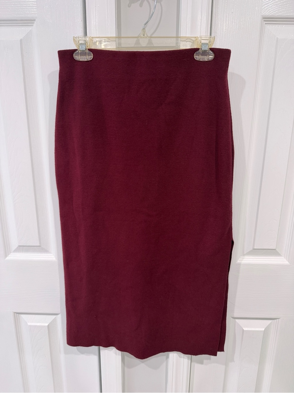 Express Maroon Knit Pencil Skirt